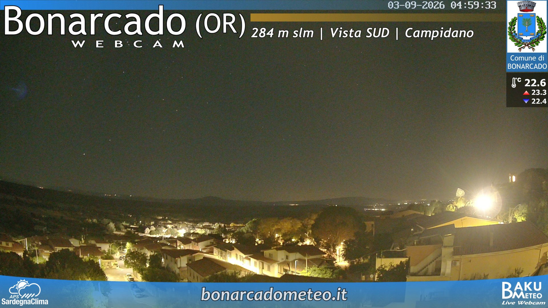 time-lapse frame, Bonarcado SUD webcam