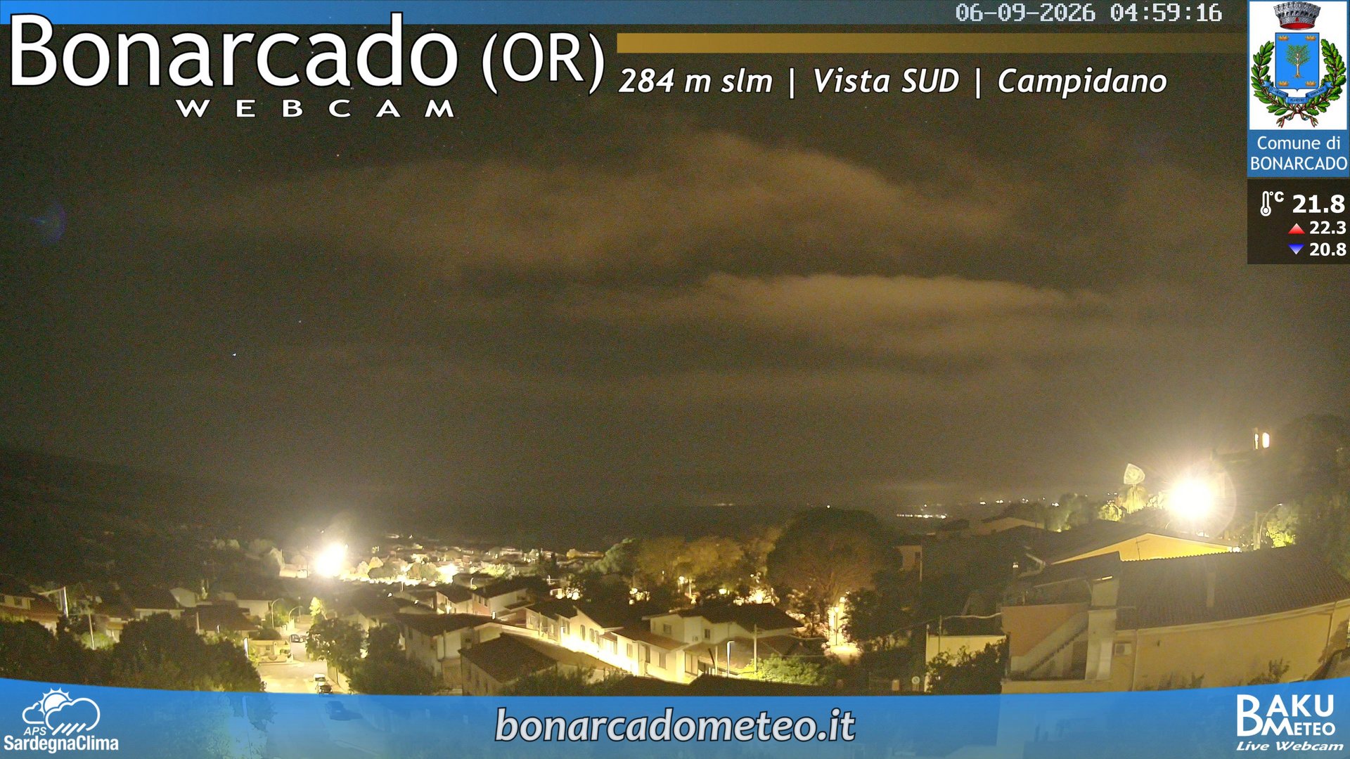 time-lapse frame, Bonarcado SUD webcam