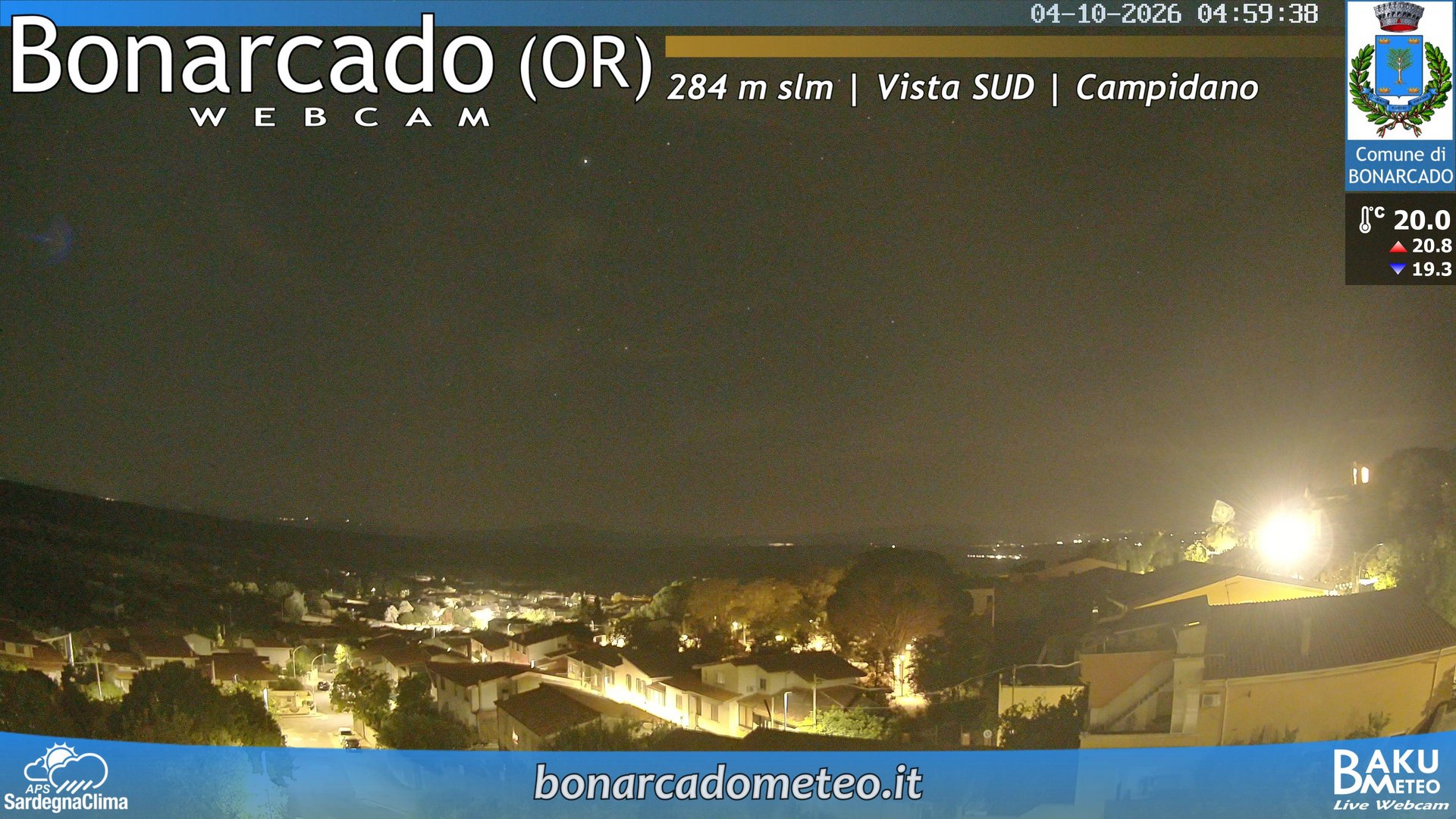 time-lapse frame, Bonarcado SUD webcam