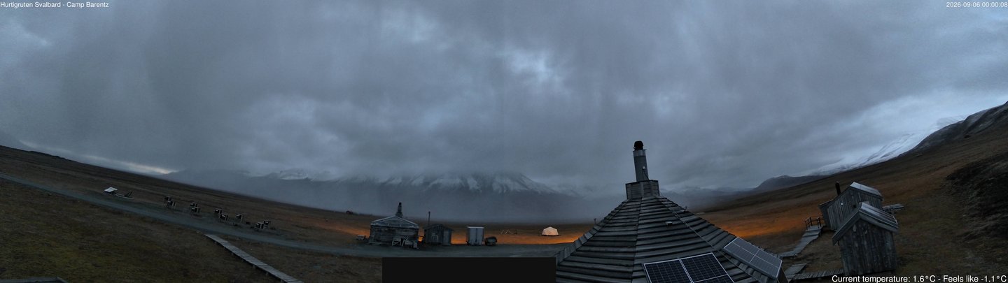 time-lapse frame, Hurtigruten Svalbard - Camp Barentz webcam