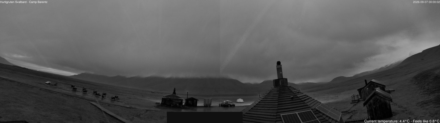 time-lapse frame, Hurtigruten Svalbard - Camp Barentz webcam