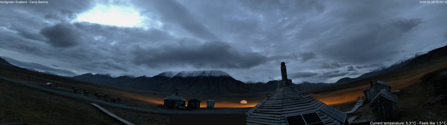 time-lapse frame, Hurtigruten Svalbard - Camp Barentz webcam
