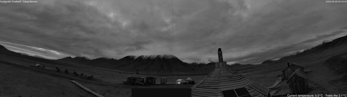 time-lapse frame, Hurtigruten Svalbard - Camp Barentz webcam