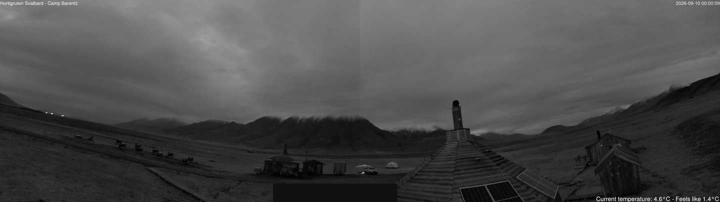 time-lapse frame, Hurtigruten Svalbard - Camp Barentz webcam