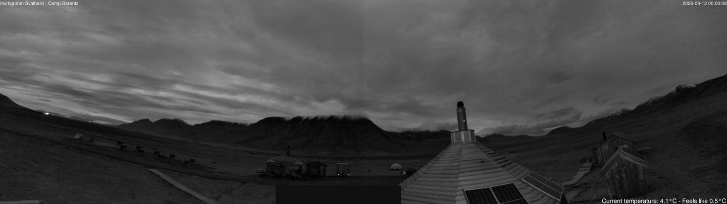 time-lapse frame, Hurtigruten Svalbard - Camp Barentz webcam