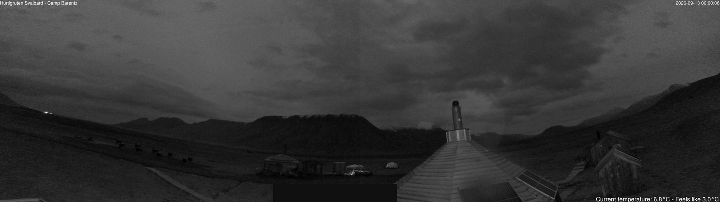 time-lapse frame, Hurtigruten Svalbard - Camp Barentz webcam