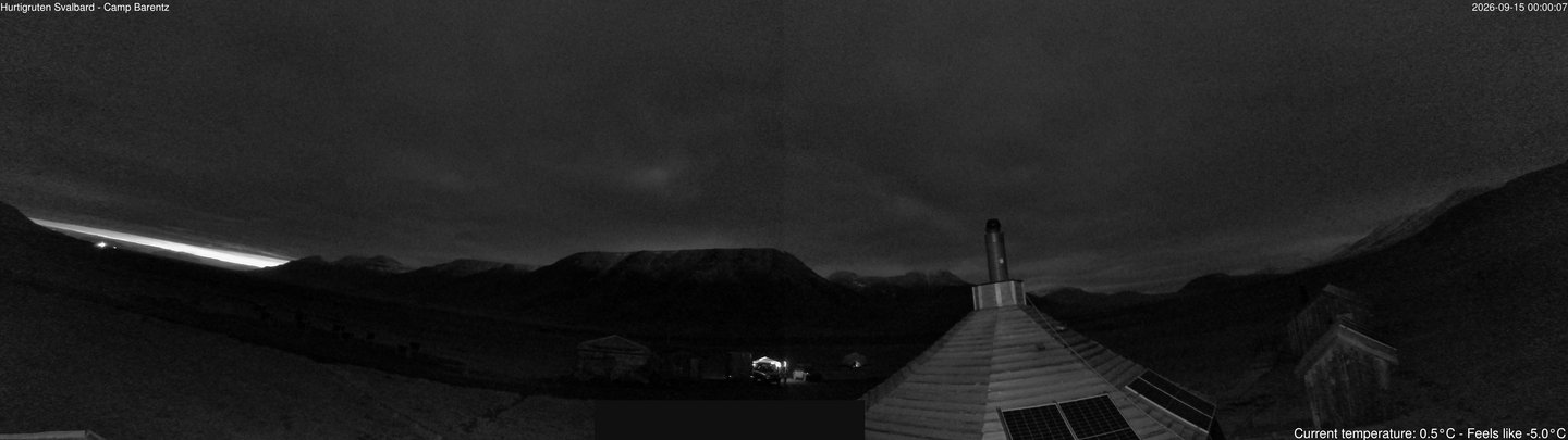 time-lapse frame, Hurtigruten Svalbard - Camp Barentz webcam