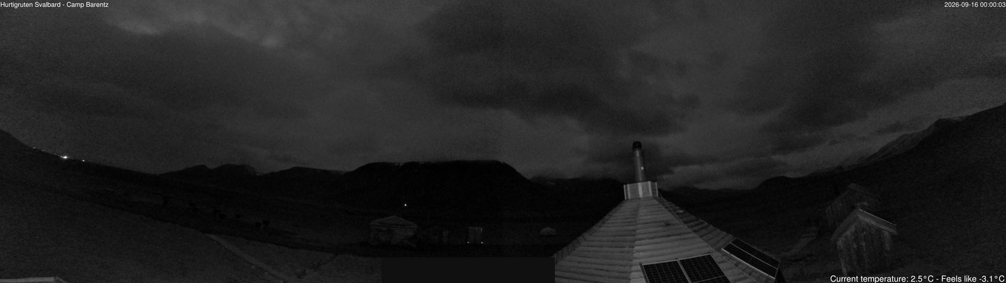 time-lapse frame, Hurtigruten Svalbard - Camp Barentz webcam