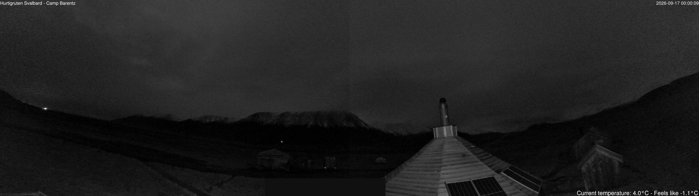 time-lapse frame, Hurtigruten Svalbard - Camp Barentz webcam