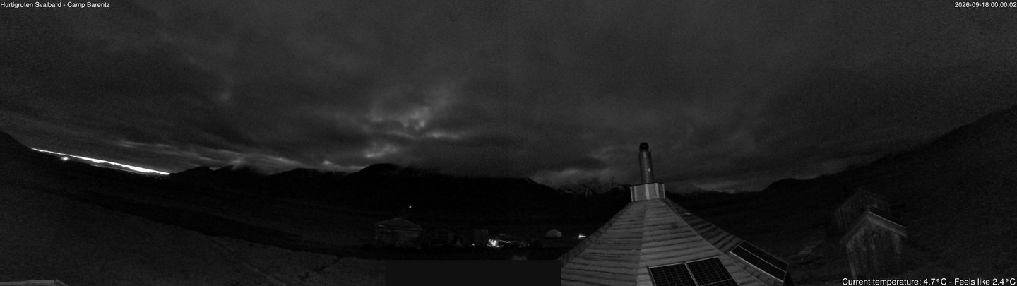 time-lapse frame, Hurtigruten Svalbard - Camp Barentz webcam
