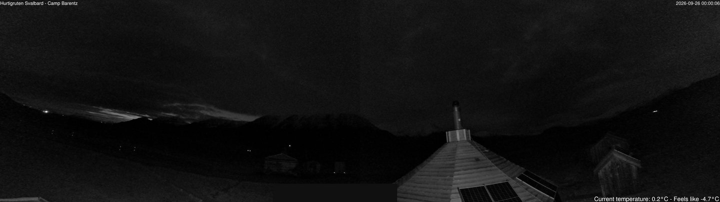 time-lapse frame, Hurtigruten Svalbard - Camp Barentz webcam