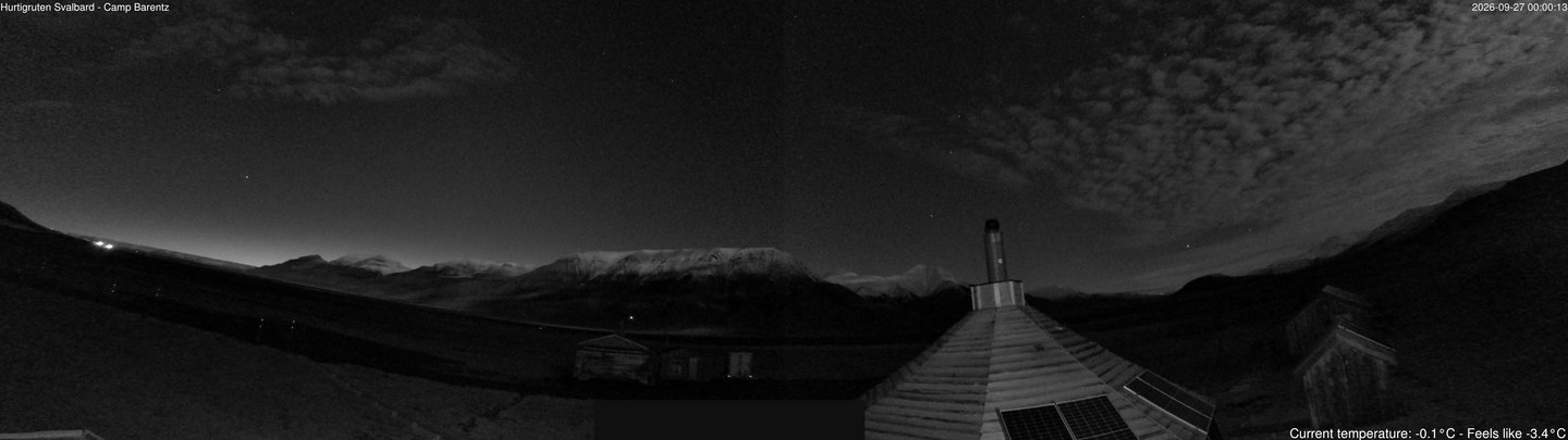 time-lapse frame, Hurtigruten Svalbard - Camp Barentz webcam