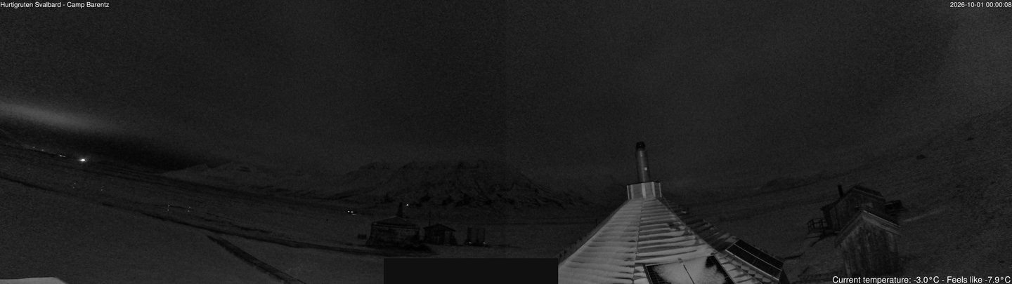 time-lapse frame, Hurtigruten Svalbard - Camp Barentz webcam