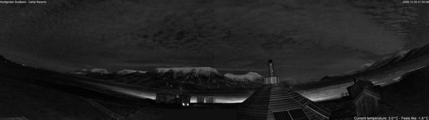 time-lapse frame, Hurtigruten Svalbard - Camp Barentz webcam