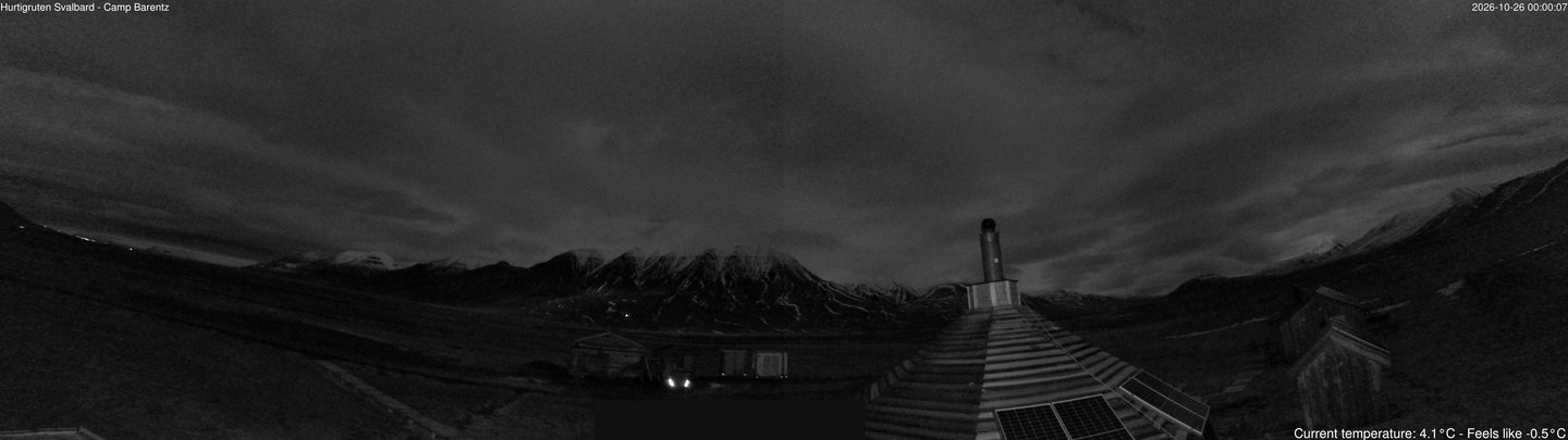 time-lapse frame, Hurtigruten Svalbard - Camp Barentz webcam