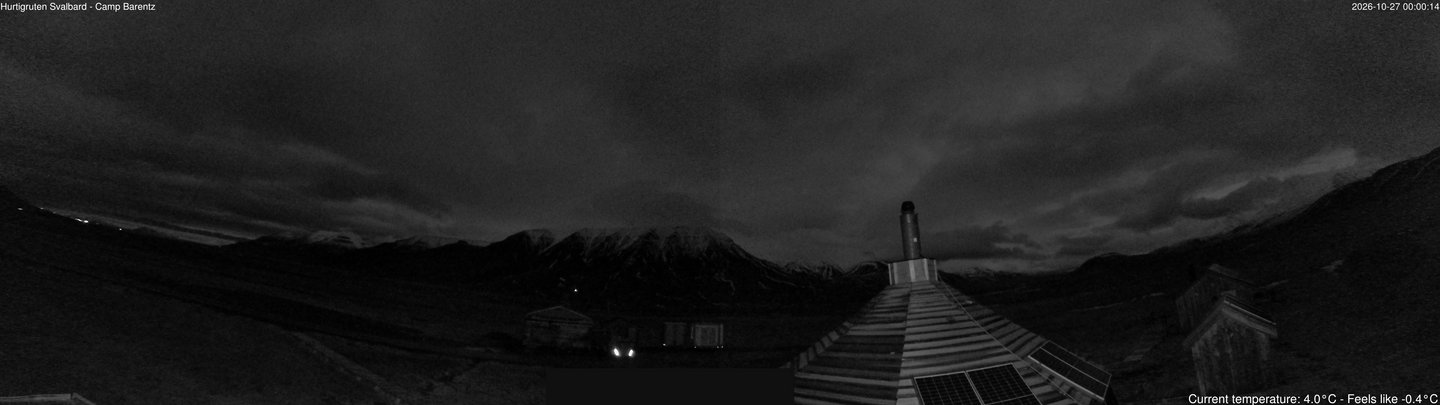time-lapse frame, Hurtigruten Svalbard - Camp Barentz webcam