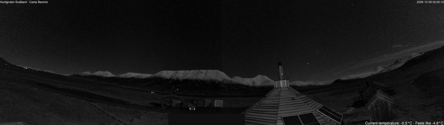time-lapse frame, Hurtigruten Svalbard - Camp Barentz webcam